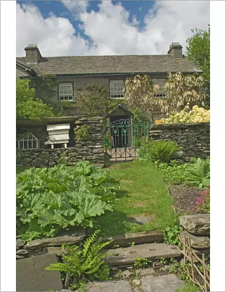 Hilltop, the home of Beatrix Potter, from the kitchen garden, Near Sawrey, Lake District National Park, Cumbria, England, United Kingdom