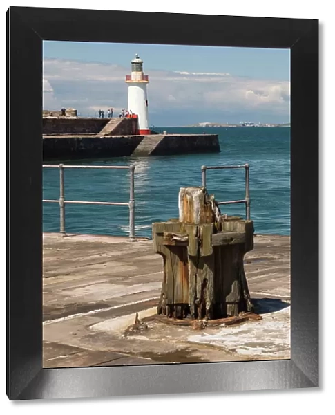 Lighthouse at entrance to outer harbour, Whitehaven, Cumbria, England, United Kingdom