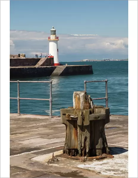 Lighthouse at entrance to outer harbour, Whitehaven, Cumbria, England, United Kingdom