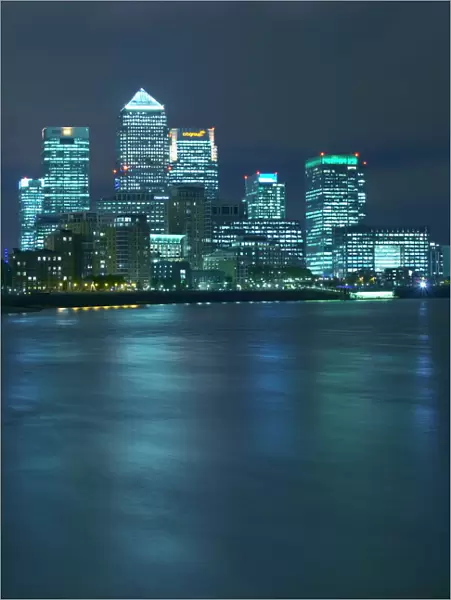 Canary Wharf, Docklands, viewed from Wapping, London, England, United Kingdom, Europe