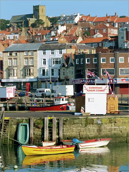 The seafront of Scarborough, the popular seaside resort on the coast of North Yorkshire