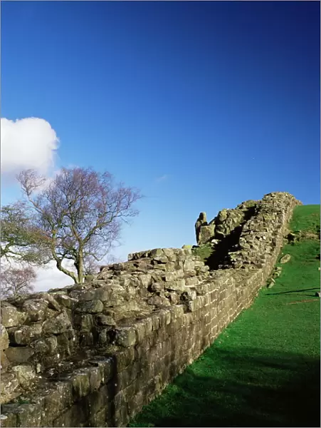 Roman Wall, Walltown Crags, Hadrians wall, Unesco world heritage site, Northumbria