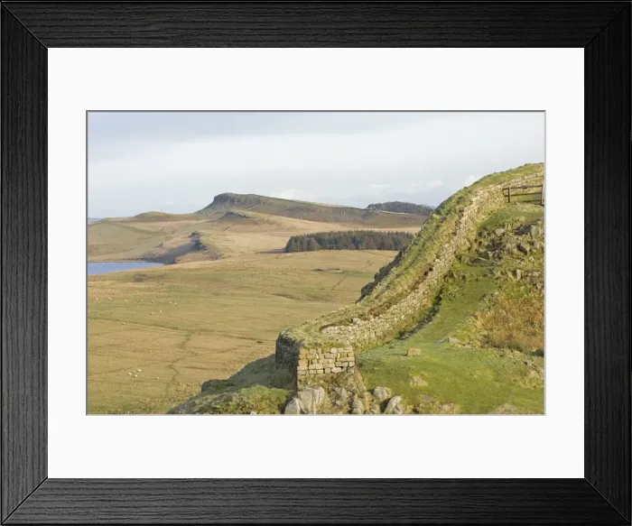 Framed Print : Looking east from Cuddys Crag end to Sewingshields Crag and Broomlee Lough Framed Print : Looking east from Cuddys Crag end to Sewingshields Crag and Broomlee Lough