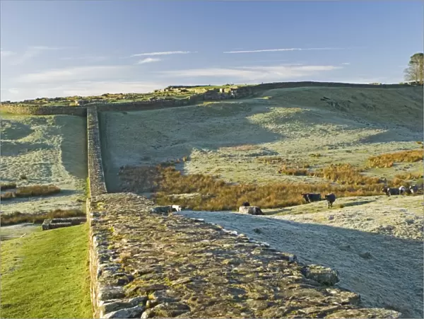 Hadrians Wall and Housesteads Roman Fort, UNESCO World Heritage Site, Northumbria