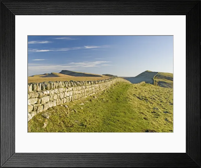 Framed Print : Looking east to Kings Hill and Sewingshields Crag, Hadrians Wall, UNESCO World Heritage Site Framed Print : Looking east to Kings Hill and Sewingshields Crag, Hadrians Wall, UNESCO World Heritage Site