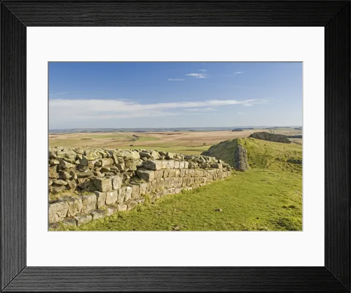Framed Print : Looking east from Sewingshields Crag, Hadrians Wall, UNESCO World Heritage Site Framed Print : Looking east from Sewingshields Crag, Hadrians Wall, UNESCO World Heritage Site