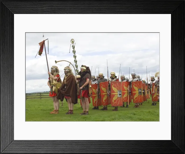 Framed Print : Ermine Street Guard preparing to advance, Birdoswald, Hadrians Wall, Northumbria Framed Print : Ermine Street Guard preparing to advance, Birdoswald, Hadrians Wall, Northumbria