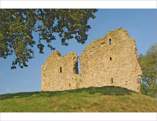 Thirlwall Castle, dating from the 14th century, built close to Hadrians Wall with stone taken from the wall, Northumbria, England, United