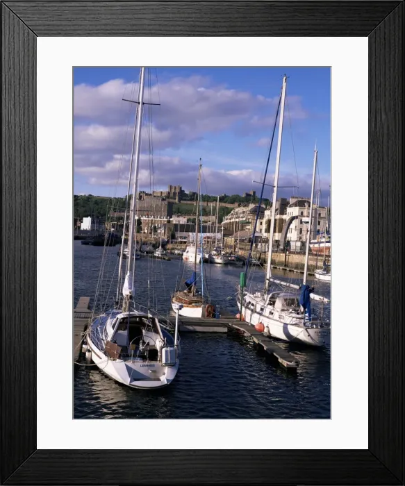 Framed Print : Boats, with Dover castle beyond, Dover, Kent, England, United Kingdom, Europe Framed Print : Boats, with Dover castle beyond, Dover, Kent, England, United Kingdom, Europe