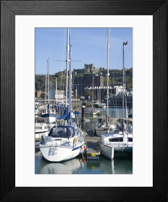 Framed Print : Marina and castle beyond, Dover, Kent, England, United Kingdom, Europe Framed Print : Marina and castle beyond, Dover, Kent, England, United Kingdom, Europe