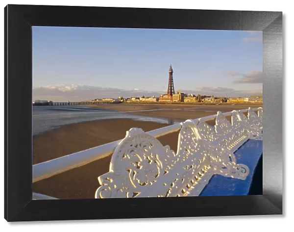 Blackpool tower and pier, Lancashire, England, UK, Europe