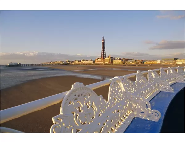 Blackpool tower and pier, Lancashire, England, UK, Europe