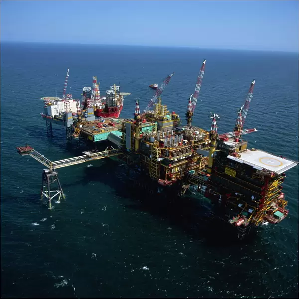 Platform and drilling rigs, Morecambe Bay gas field, England, United Kingdom, Europe