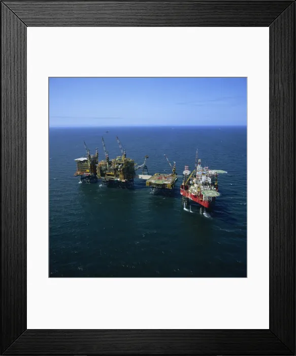 Framed Print : Seafox drill rig and platform in the sea at Morecambe Bay gas field, England Framed Print : Seafox drill rig and platform in the sea at Morecambe Bay gas field, England