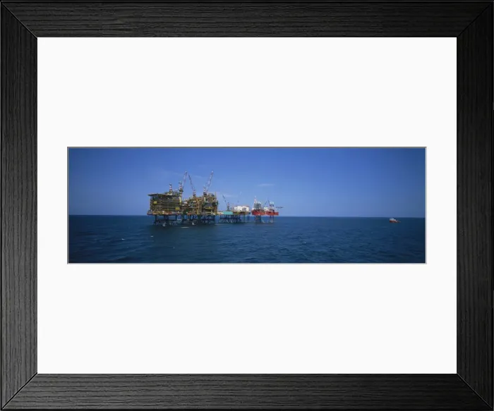 Framed Print : Platform and drilling rigs, Morecambe Bay Gas Field, England, United Kingdom, Europe Framed Print : Platform and drilling rigs, Morecambe Bay Gas Field, England, United Kingdom, Europe