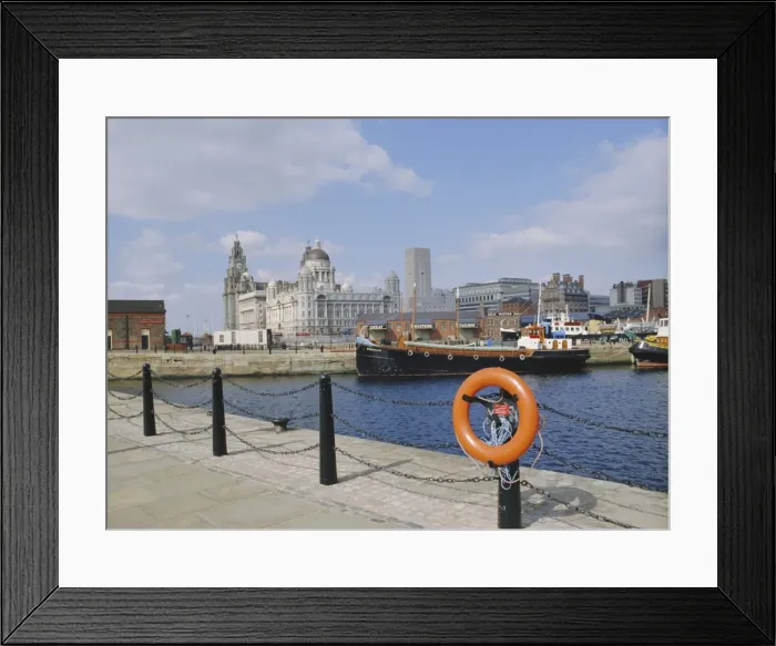 Framed Print : Liver Buildings and Docks, Liverpool, Merseyside, England, UK, Europe Framed Print : Liver Buildings and Docks, Liverpool, Merseyside, England, UK, Europe