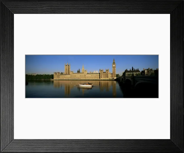 Framed Print : Houses of Parliament and Big Ben reflected in the River Thames, Westminster Framed Print : Houses of Parliament and Big Ben reflected in the River Thames, Westminster