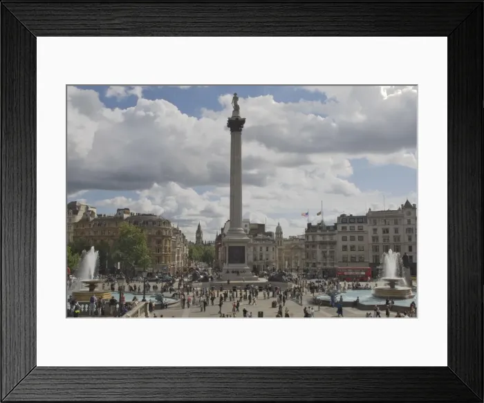 Framed Print : Nelsons Column in Trafalgar Square, with Big Ben in distance, London, England Framed Print : Nelsons Column in Trafalgar Square, with Big Ben in distance, London, England