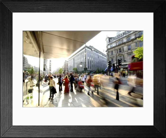 Framed Print : Oxford Street pedestrians, London, England, United Kingdom, Europe Framed Print : Oxford Street pedestrians, London, England, United Kingdom, Europe