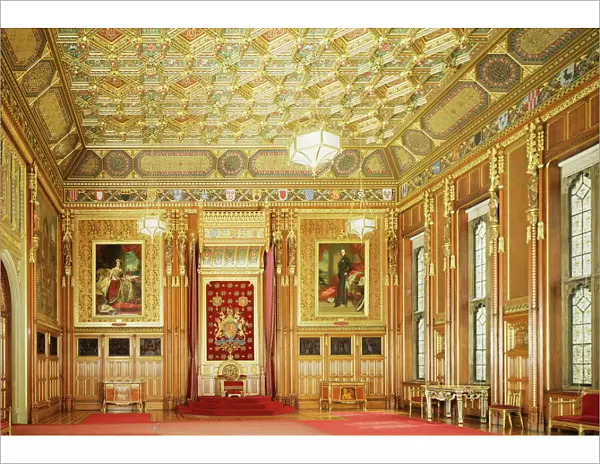 Queens robing room, Houses of Parliament, Westminster, London, England
