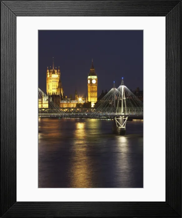 Framed Print : Palace of Westminster viewed from Waterloo Bridge, London, England, United Kingdom Framed Print : Palace of Westminster viewed from Waterloo Bridge, London, England, United Kingdom