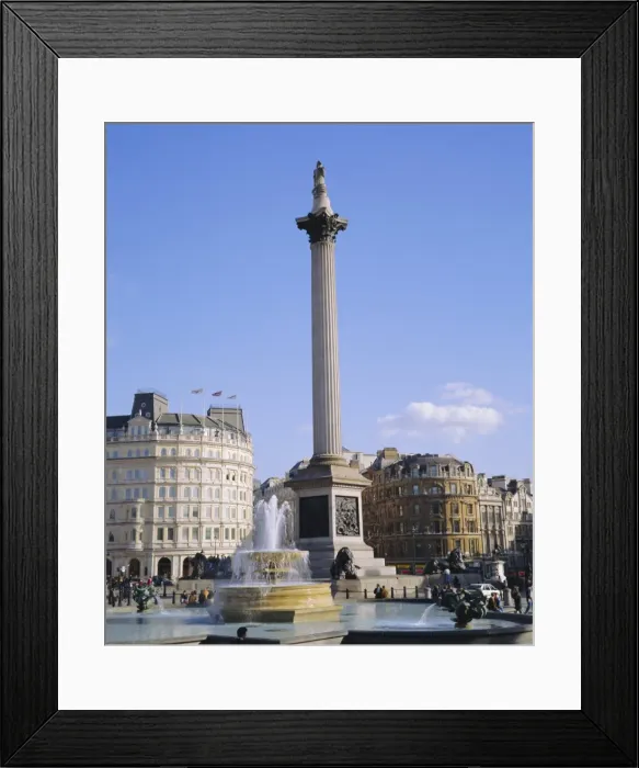 Framed Print : Nelsons Column and fountains, Trafalgar Square, London, England, UK Framed Print : Nelsons Column and fountains, Trafalgar Square, London, England, UK