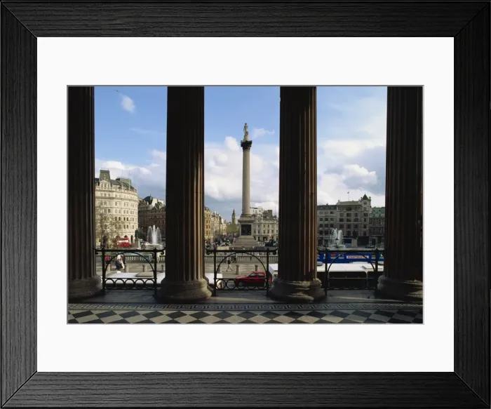 Framed Print : Nelsons Column, seen from the National Gallery, Trafalgar Square, London