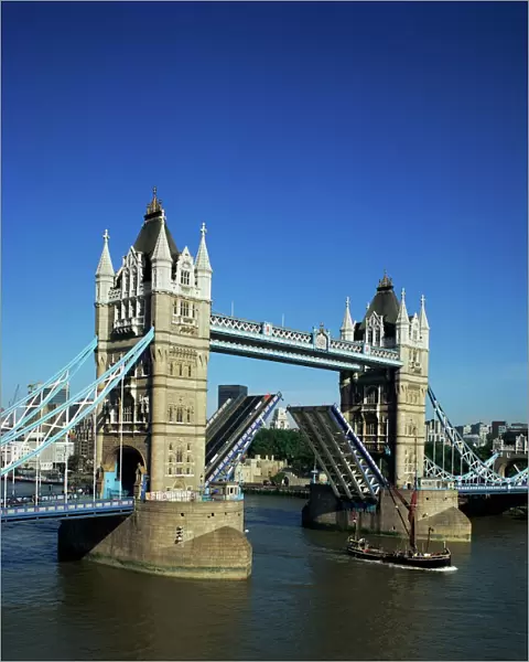 Tower Bridge open, London, England, United Kingdom, Europe