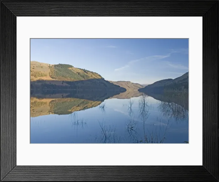 Framed Print : Looking north in the early morning over Lake Thirlmere, a dam at the north end enlarged the lake which supplies water to Manchester, Lake District National Park, Cumbria, England, United Framed Print : Looking north in the early morning over Lake Thirlmere, a dam at the north end enlarged the lake which supplies water to Manchester, Lake District National Park, Cumbria, England, United