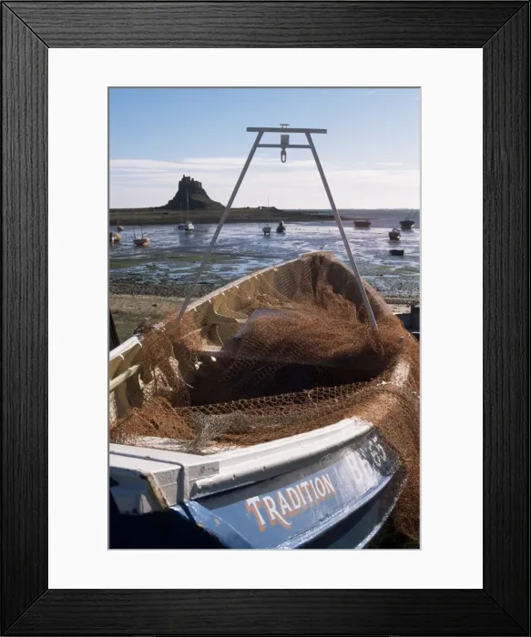 Framed Print : Holy Island with Lindisfarne Castle in the distance, Northumbria, England Framed Print : Holy Island with Lindisfarne Castle in the distance, Northumbria, England