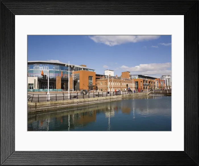 Framed Print : Modern buildings, restaurant and Old Customs House (Vernon building) built in 1790 now a public house, Gunwharf Quays waterfront re-development in historic harbour, Portsmouth, Hampshire, England, United Framed Print : Modern buildings, restaurant and Old Customs House (Vernon building) built in 1790 now a public house, Gunwharf Quays waterfront re-development in historic harbour, Portsmouth, Hampshire, England, United
