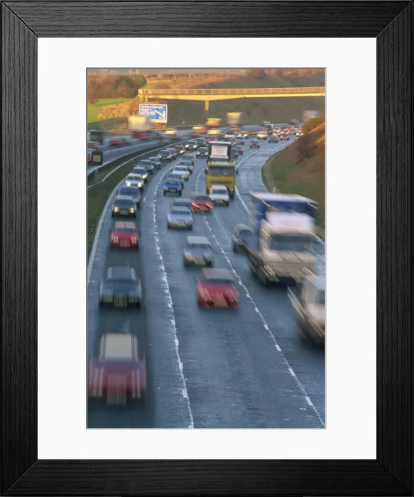 Framed Print : Early morning traffic, M27, Portsmouth, Hampshire, England, United Kingdom, Europe Framed Print : Early morning traffic, M27, Portsmouth, Hampshire, England, United Kingdom, Europe