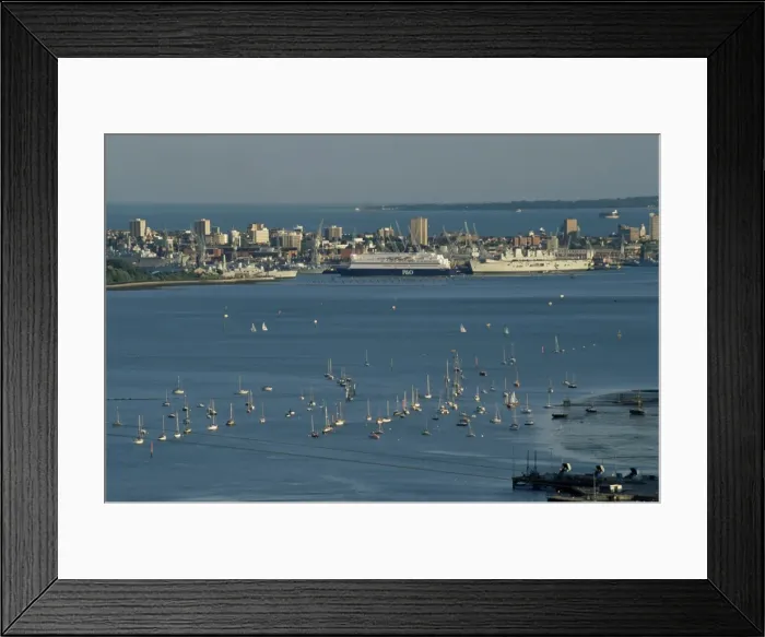 Framed Print : Ferry port and city, Portsmouth, Hampshire, England, United Kingdom, Europe Framed Print : Ferry port and city, Portsmouth, Hampshire, England, United Kingdom, Europe