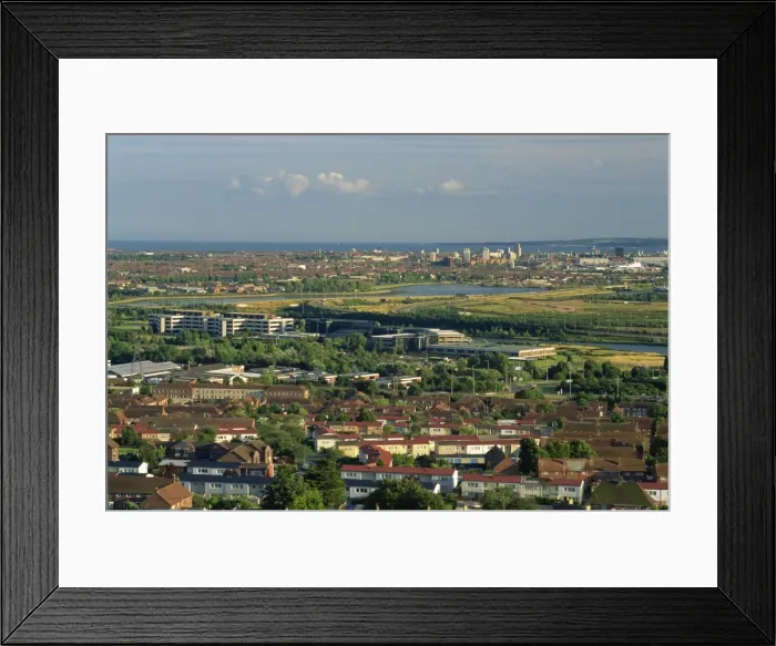 Framed Print : Aerial view from Portsdown Hill of city and outskirts, Portsmouth, Hampshire Framed Print : Aerial view from Portsdown Hill of city and outskirts, Portsmouth, Hampshire