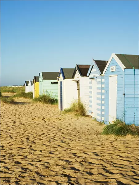 Old beach huts, Southwold, Suffolk, England, United Kingdom, Europe