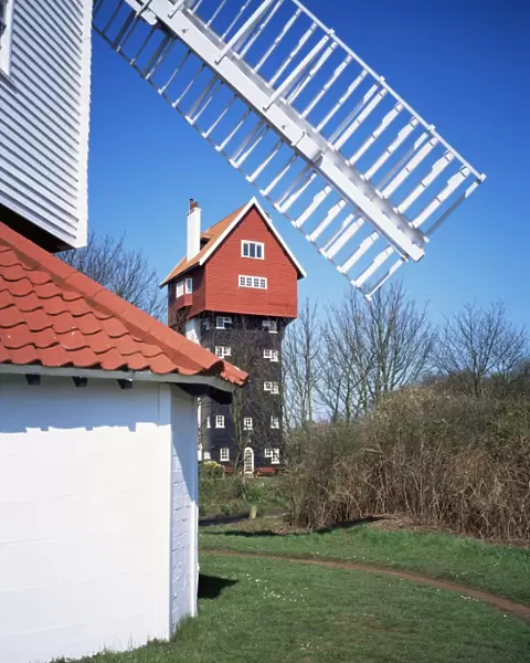 House in the Clouds, with mill sail, Thorpeness, Suffolk, England, United Kingdom, Europe