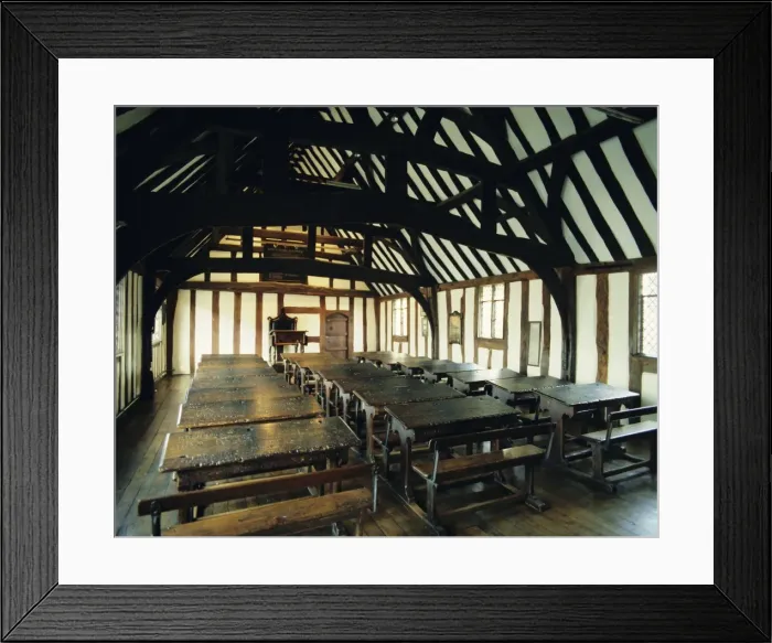 Framed Print : Interior of schoolroom where William Shakespeare was educated, Stratford-upon-Avon Framed Print : Interior of schoolroom where William Shakespeare was educated, Stratford-upon-Avon