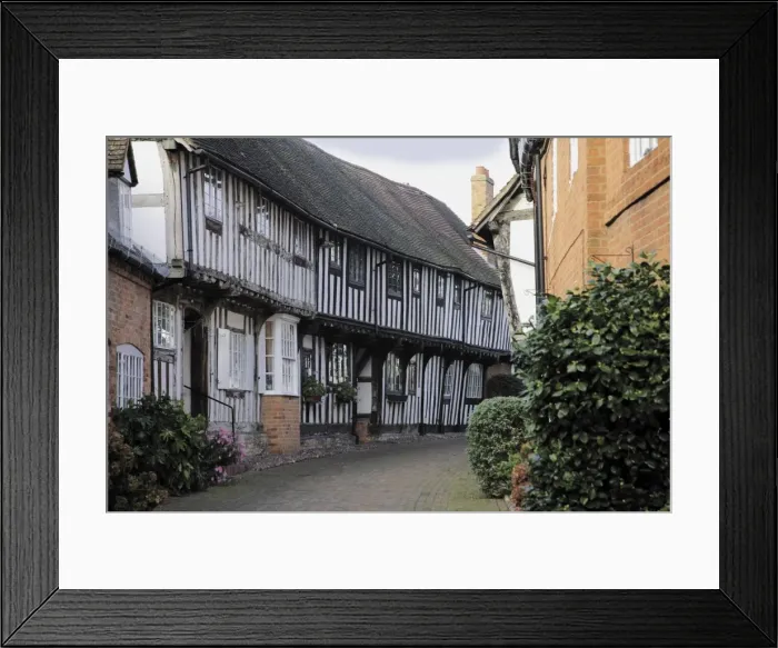 Framed Print : Half timbered Tudor buildings, Malt Mill Lane, Alcester, Warwickshire, Midlands Framed Print : Half timbered Tudor buildings, Malt Mill Lane, Alcester, Warwickshire, Midlands