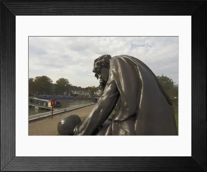 Framed Print : Statue of Hamlet in Canal Basin, Stratford upon Avon, Warwickshire, England Framed Print : Statue of Hamlet in Canal Basin, Stratford upon Avon, Warwickshire, England