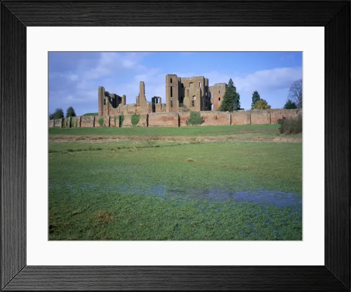 Framed Print : Castle exterior from the water meadow, Kenilworth Castle, managed by English Heritage