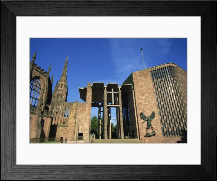 Framed Print : Cathedral Church of St. Michael, old and new, Coventry, Warwickshire, West Midlands