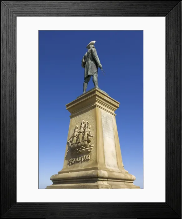 Framed Print : Statue of Captain James Cook, Seafront, Whitby, North Yorkshire, Yorkshire Framed Print : Statue of Captain James Cook, Seafront, Whitby, North Yorkshire, Yorkshire