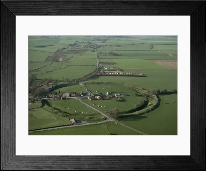 Framed Print : Aerial view of Avebury, UNESCO World Heritage Site, Wiltshire, England Framed Print : Aerial view of Avebury, UNESCO World Heritage Site, Wiltshire, England