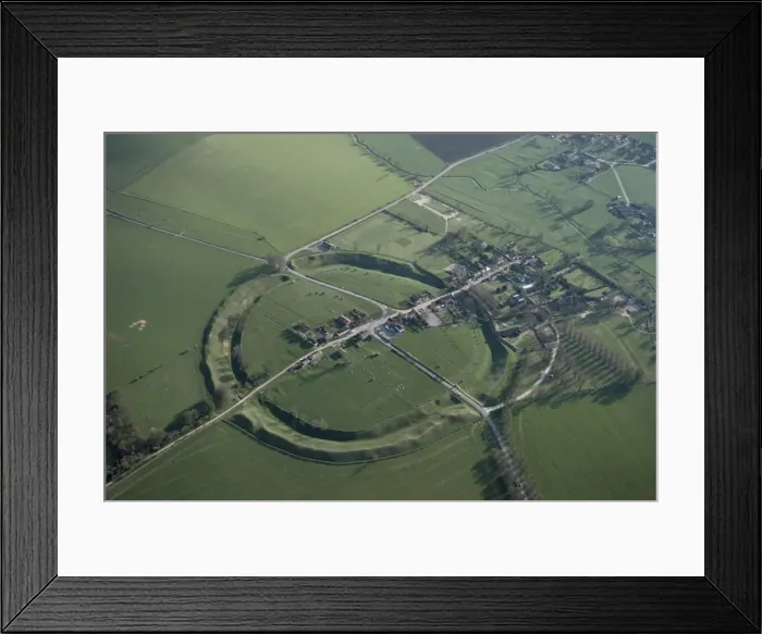 Framed Print : Aerial view of Avebury, UNESCO World Heritage Site, Wiltshire, England Framed Print : Aerial view of Avebury, UNESCO World Heritage Site, Wiltshire, England