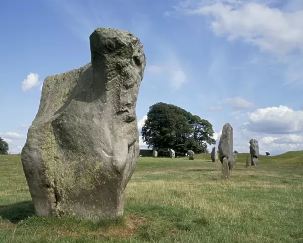 Standing stones in prehistoric stone circle, Avebury, UNESCO World Heritage Site