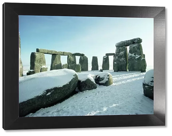 Stonehenge, UNESCO World Heritage Site, in winter, Wiltshire, England, United Kingdom