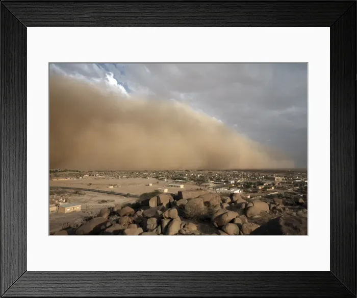 Framed Print : A sandstorm approaches the town of Teseney, near the Sudanese border, Eritrea, Africa Framed Print : A sandstorm approaches the town of Teseney, near the Sudanese border, Eritrea, Africa