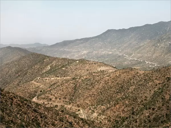The mountainous landscape on the road between Asmara and Massawa, Eritrea, Africa