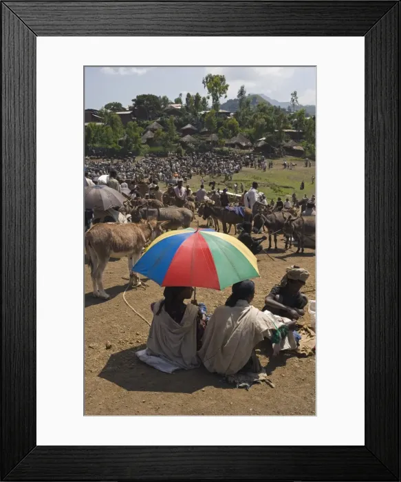 Framed Print : People walk for days to trade in this famous weekly market, Saturday market in Lalibela Framed Print : People walk for days to trade in this famous weekly market, Saturday market in Lalibela
