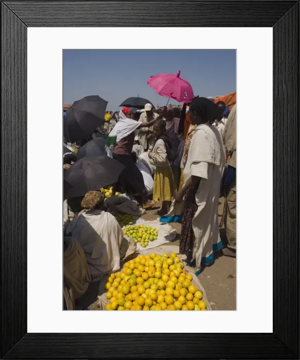 Framed Print : People walk for days to trade in this famous weekly market, Saturday market in Lalibela Framed Print : People walk for days to trade in this famous weekly market, Saturday market in Lalibela